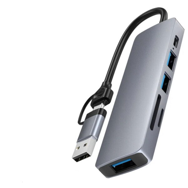 Adaptateur USB/Type C + lecteur de carte TF/SD + USB
