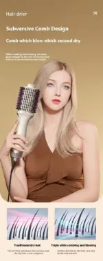 Escova Alisadora e Secadora de Cabelo 2 em 1 – Hair Dryer Brush Profissional - Imagen 10